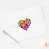 Neon Glitch Abstracte kunst Poster Print Hart Sticker (Envelop)