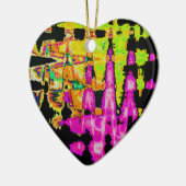 Neon Glitch Abstracte kunst Poster Print Keramisch Ornament (Links)