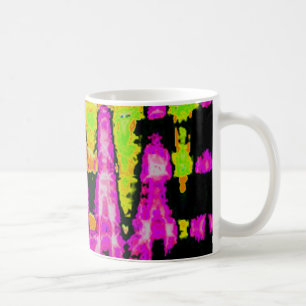 Neon Glitch Abstracte kunst Poster Print Koffiemok