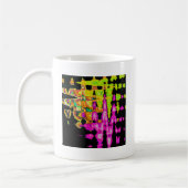 Neon Glitch Abstracte kunst Poster Print Koffiemok (Links)