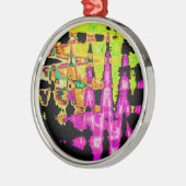 Neon Glitch Abstracte kunst Poster Print Metalen Ornament (Links)