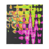 Neon Glitch Abstracte kunst Poster Print Notitieblok (Voorkant)