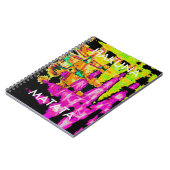 Neon Glitch Abstracte kunst Poster Print Notitieboek (Linkerzijde)