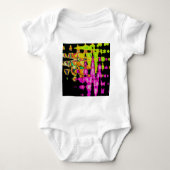 Neon Glitch Abstracte kunst Poster Print Romper (Voorkant)