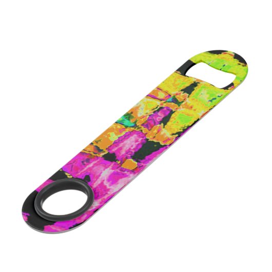 Neon Glitch Abstracte kunst Poster Print Speed Flessenopener (Achterkant Gekanteld)