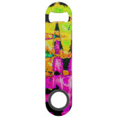 Neon Glitch Abstracte kunst Poster Print Speed Flessenopener (Voorkant)