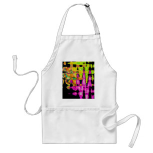 Neon Glitch Abstracte kunst Poster Print Standaard Schort