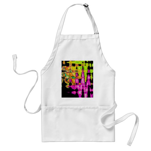 Neon Glitch Abstracte kunst Poster Print Standaard Schort (Voorkant)