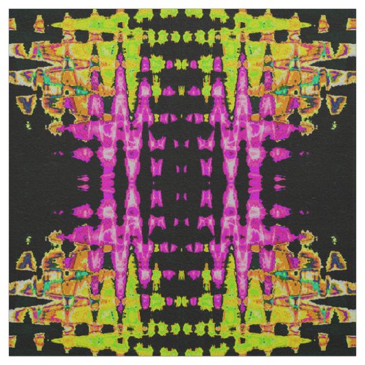 Neon Glitch Abstracte kunst Poster Print Stof (Swatch)