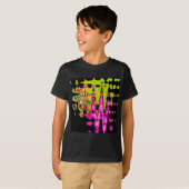 Neon Glitch Abstracte kunst Poster Print T-shirt (Voorkant volledig)