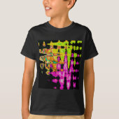 Neon Glitch Abstracte kunst Poster Print T-shirt (Voorkant)