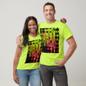 Neon Glitch Abstracte kunst Poster Print T-shirt (Unisex)