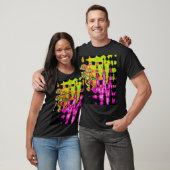 Neon Glitch Abstracte kunst Poster Print T-shirt (Unisex)