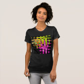 Neon Glitch Abstracte kunst Poster Print T-shirt (Voorkant volledig)