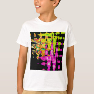 Neon Glitch Abstracte kunst Poster Print T-shirt