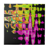 Neon Glitch Abstracte kunst Poster Print Tegeltje (Voorkant)
