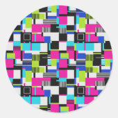 Neon Glitch Art Aesthetic Vinyl Sticker (Voorkant)