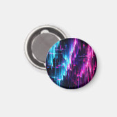 Neon Glitch Datastroom Abstract Magneet (Voorkant / Achterkant)