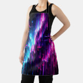 Neon Glitch Datastroom Abstract Schort (Insitu)