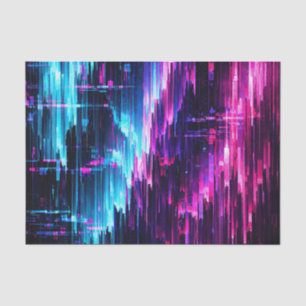 Neon Glitch Datastroom Abstract Tissuepapier