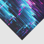 Neon Glitch Datastroom Abstract Tissuepapier (Detail)