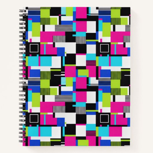 Neon Glitch Esthetisch Notitieboek (Voorkant)