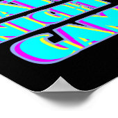 Neon Glitch Gamer Poster | Synthwave Kunst (Hoek)