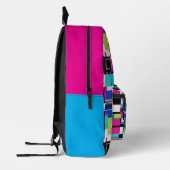 Neon Glitch Geometric Aesthetic Backpack Bedrukte Rugzak (Links)