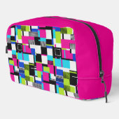 Neon Glitch Geometric Aesthetic Makeup Bag Toilettasje (Rechterhoek)