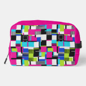 Neon Glitch Geometric Aesthetic Makeup Bag Toilettasje (Achterkant)
