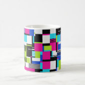 Neon Glitch Geometric Ceramic Coffee Mug Koffiemok (Center)