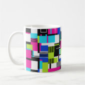 Neon Glitch Geometric Ceramic Coffee Mug Koffiemok (Links)