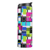 Neon Glitch Geometric Insulated Tumbler Thermosbeker (Gedraaid links)
