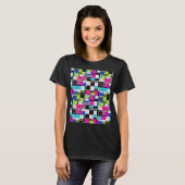 Neon Glitch Geometrisch Cyberpunk T-Shirt (Voorkant volledig)