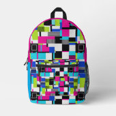 Neon Glitch Geometrische Esthetische Rugzak (Voorkant)