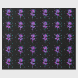 Neon Glitch Roos Ontwerp Cadeaupapier