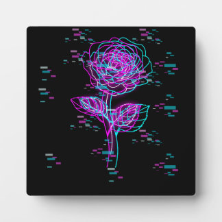 Neon Glitch Roos Ontwerp Fotoplaat