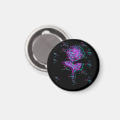 Neon Glitch Roos Ontwerp Magneet (Voorkant / Achterkant)