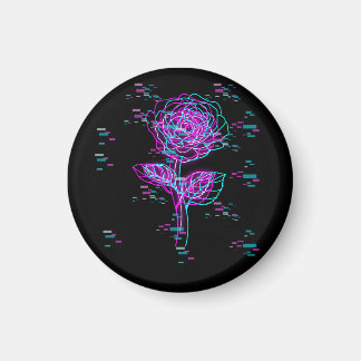 Neon Glitch Roos Ontwerp Magneet