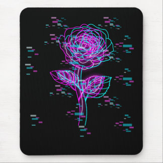 Neon Glitch Roos Ontwerp Muismat