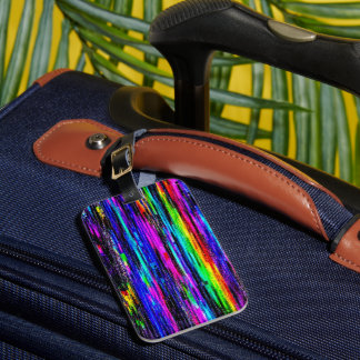 Neon Glitch Statische Bagage Tag Bagagelabel