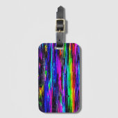 Neon Glitch Statische Bagage Tag Bagagelabel (Voorkant (verticaal))
