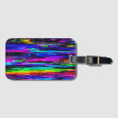 Neon Glitch Statische Bagage Tag Bagagelabel (Voorkant (horizontaal))