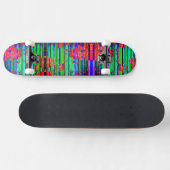 Neon Glitch Stripe Skateboard (Horizontaal)