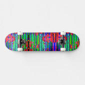 Neon Glitch Stripe Skateboard (Horizontaal)