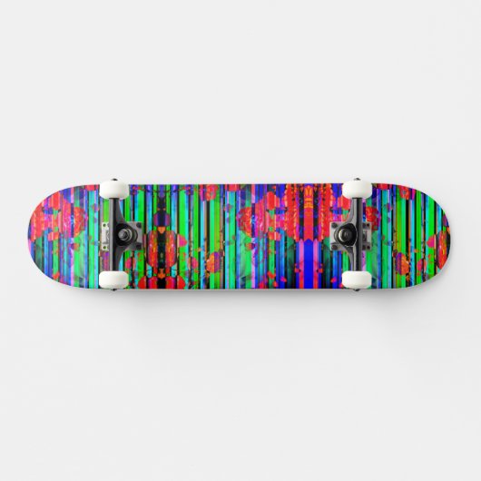 Neon Glitch Stripe Skateboard (Horizontaal)