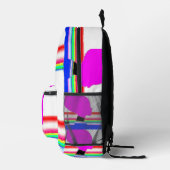 Neon Glitch – Striped Art Backpack Bedrukte Rugzak (Rechts)