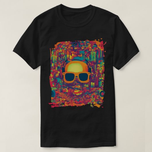 "Neon Glitch Vibes" Abstracte Kunst T-Shirt – (Design voorkant)