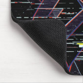 Neon Glitchcore Geometrische Vormen op Zwart Muismat (Hoek)