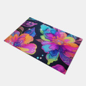 Neon Glitter Bloemmotief Deurmat (Schuin)